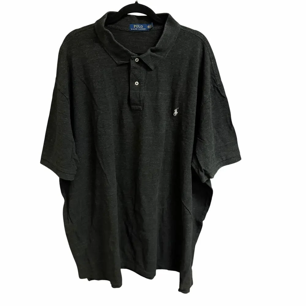 Polo Ralph Lauren Dark Gray Short Sleeve Cotton Polo Shirt Mens Big & Tall 6X